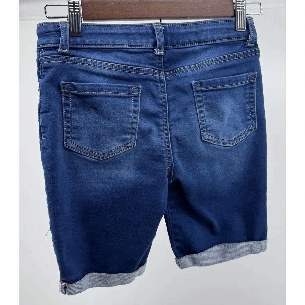 Girls Denim Shorts Lot SO & Justice Blue Casual Distressed Cuffed Stretch Sz 10